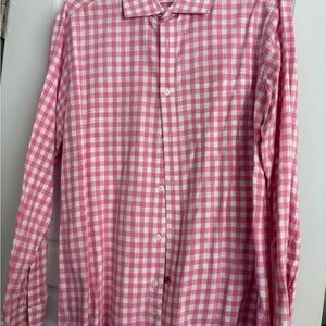 Pink and White Checkered Men's Shirt